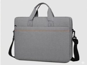 High Five Padded Laptop Shoulder Bag with Trolley Strap – Grey